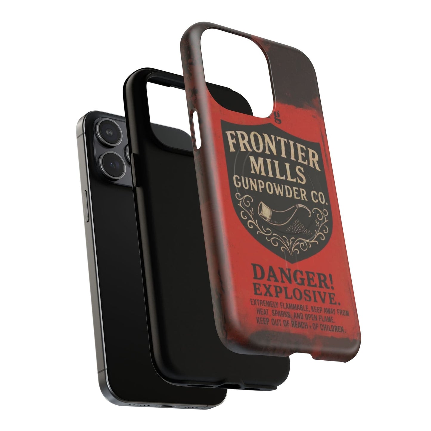 Frontier Mills Black Powder Tough Magnetic iPhone Case