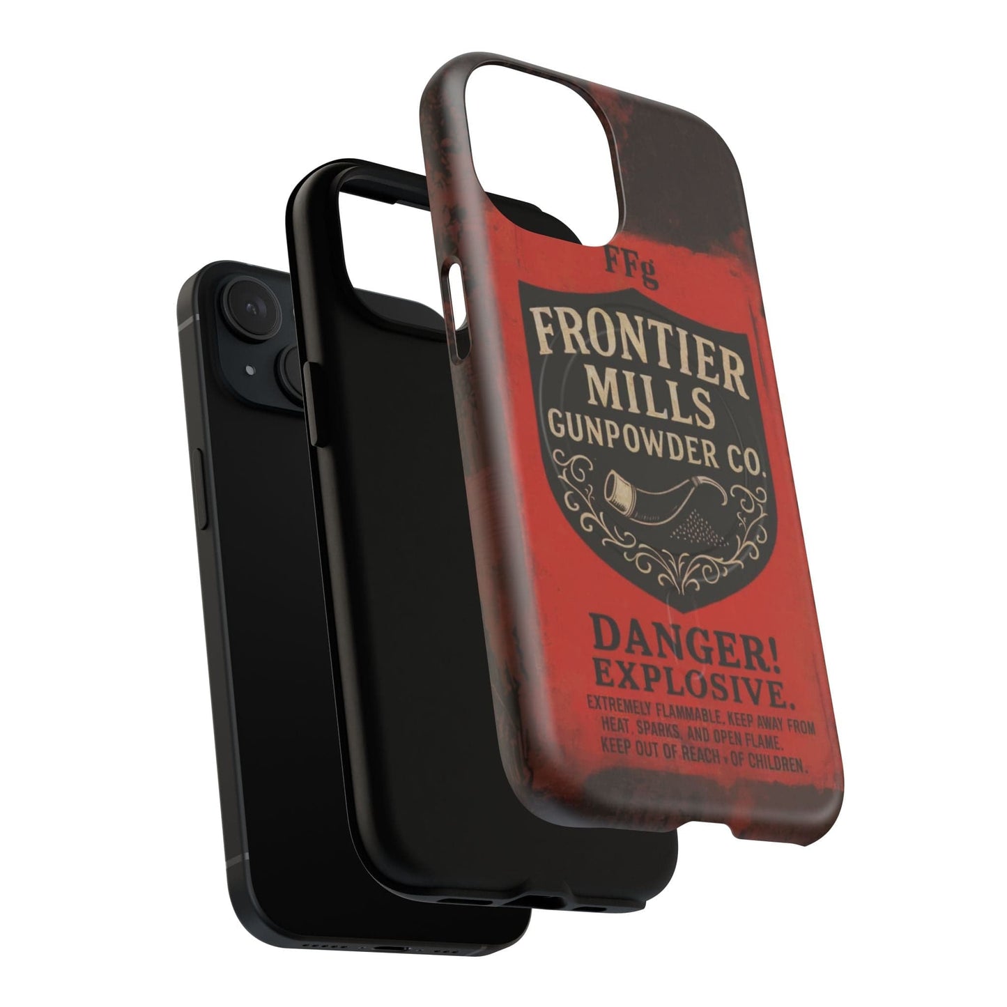 Frontier Mills Black Powder Tough Magnetic iPhone Case