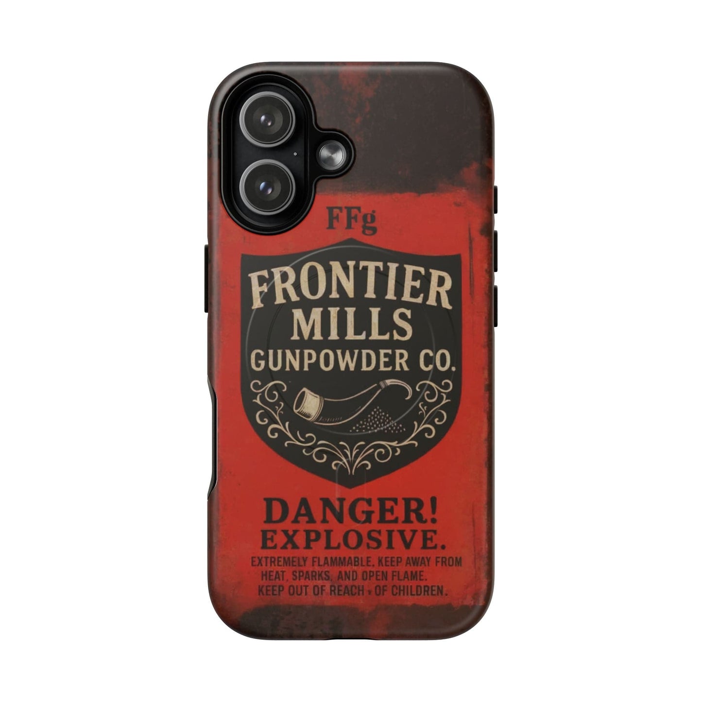 Frontier Mills Black Powder Tough Magnetic iPhone Case