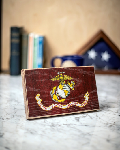 Collective - Marine Corps Wooden Desk Flag