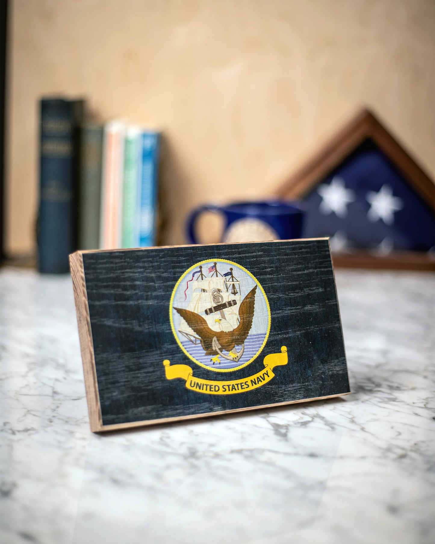 Collective - Navy Wooden Desk Flag