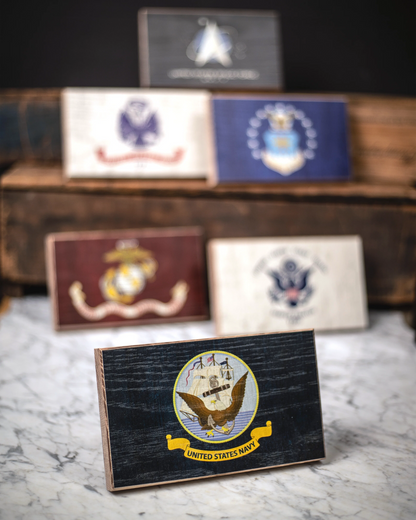 Collective - Navy Wooden Desk Flag