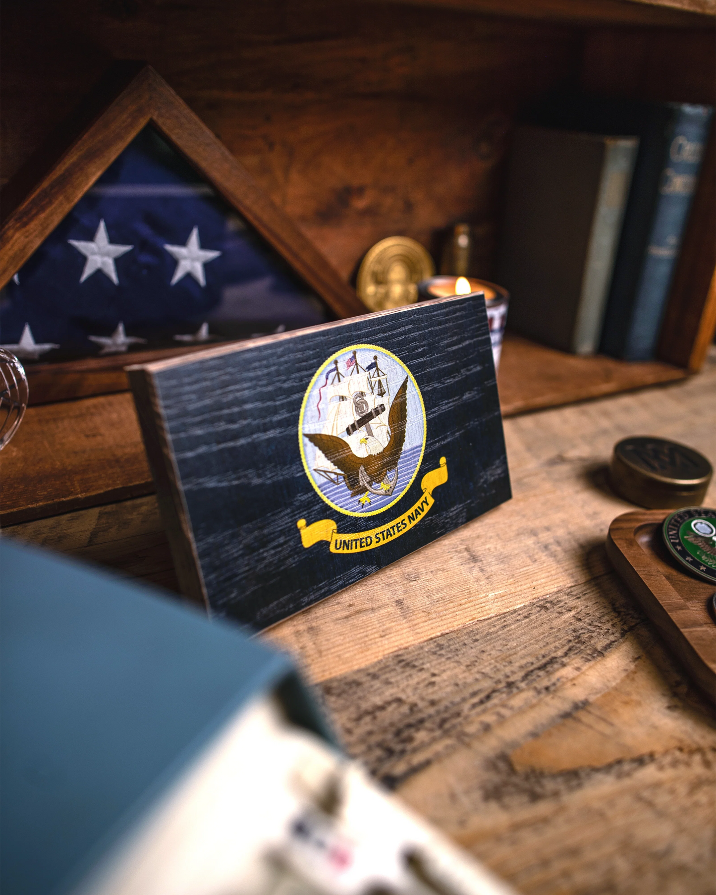 Collective - Navy Wooden Desk Flag